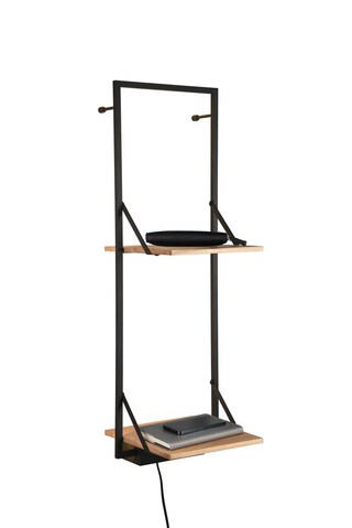 Wandregal LEONIE 32 x 94 cm schwarz/ braun