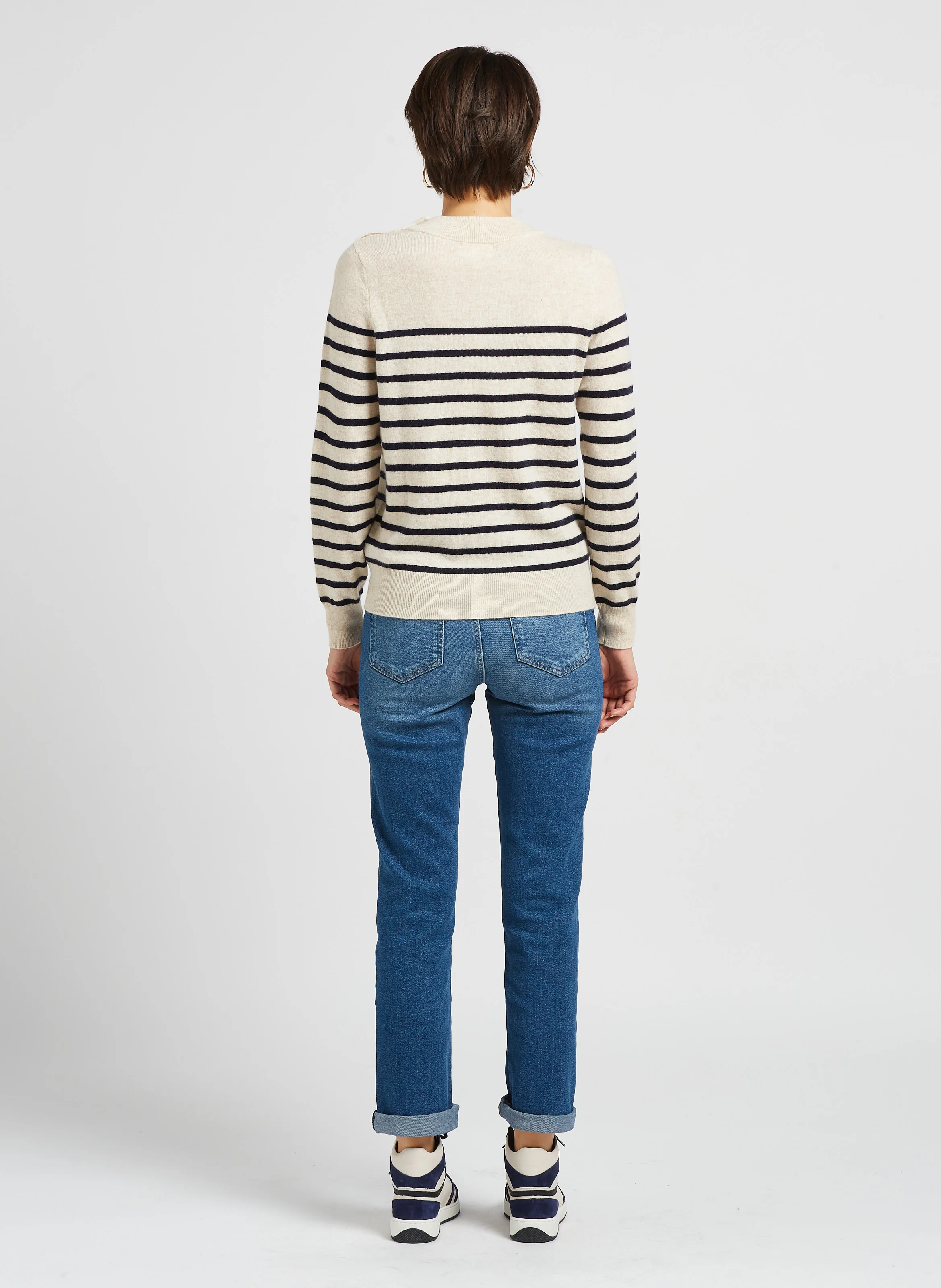 LUCAS - Baskets montantes en cuir | Bleu