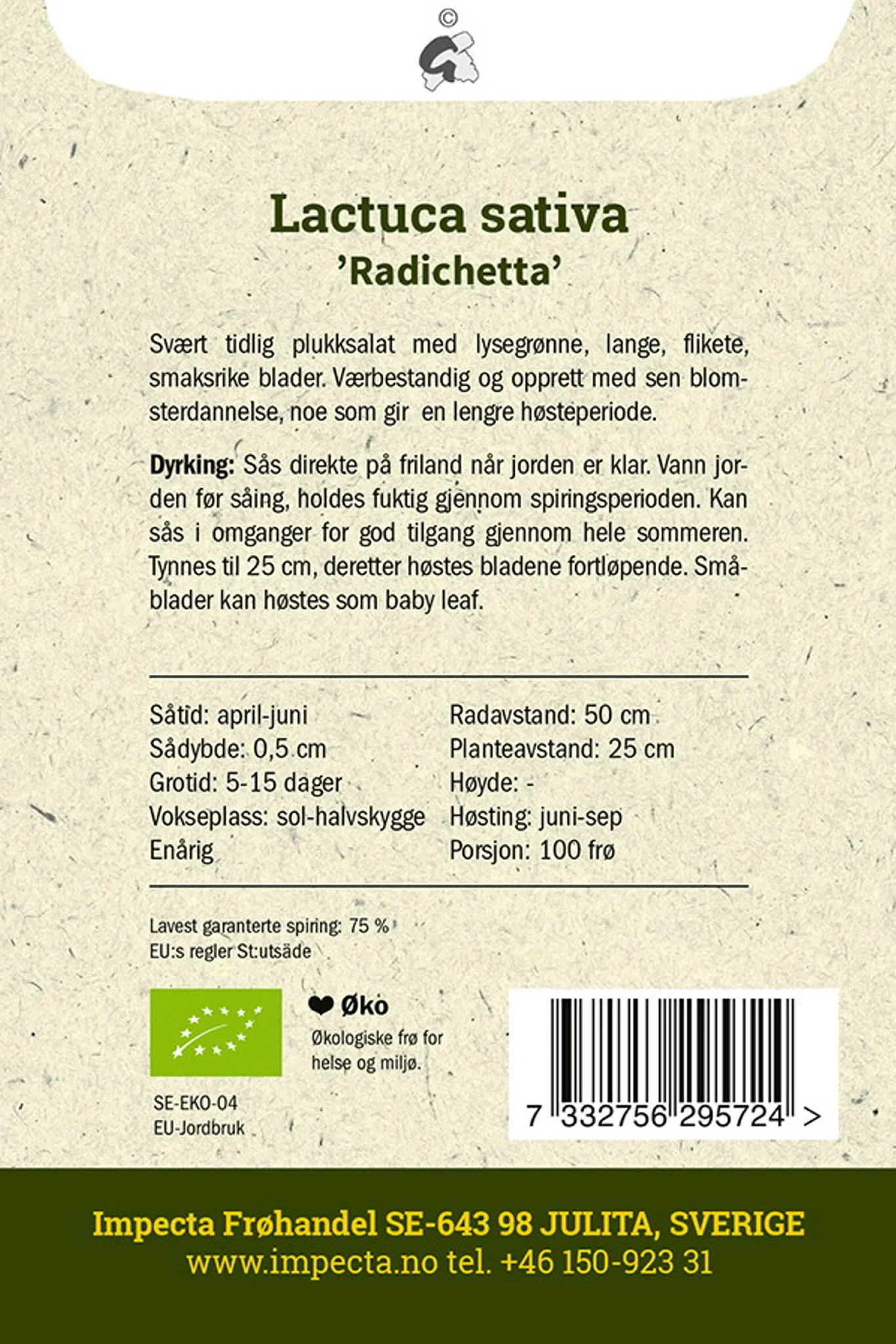 Lactuca sativa 'Radichetta' Plukksalat 'Radichetta'