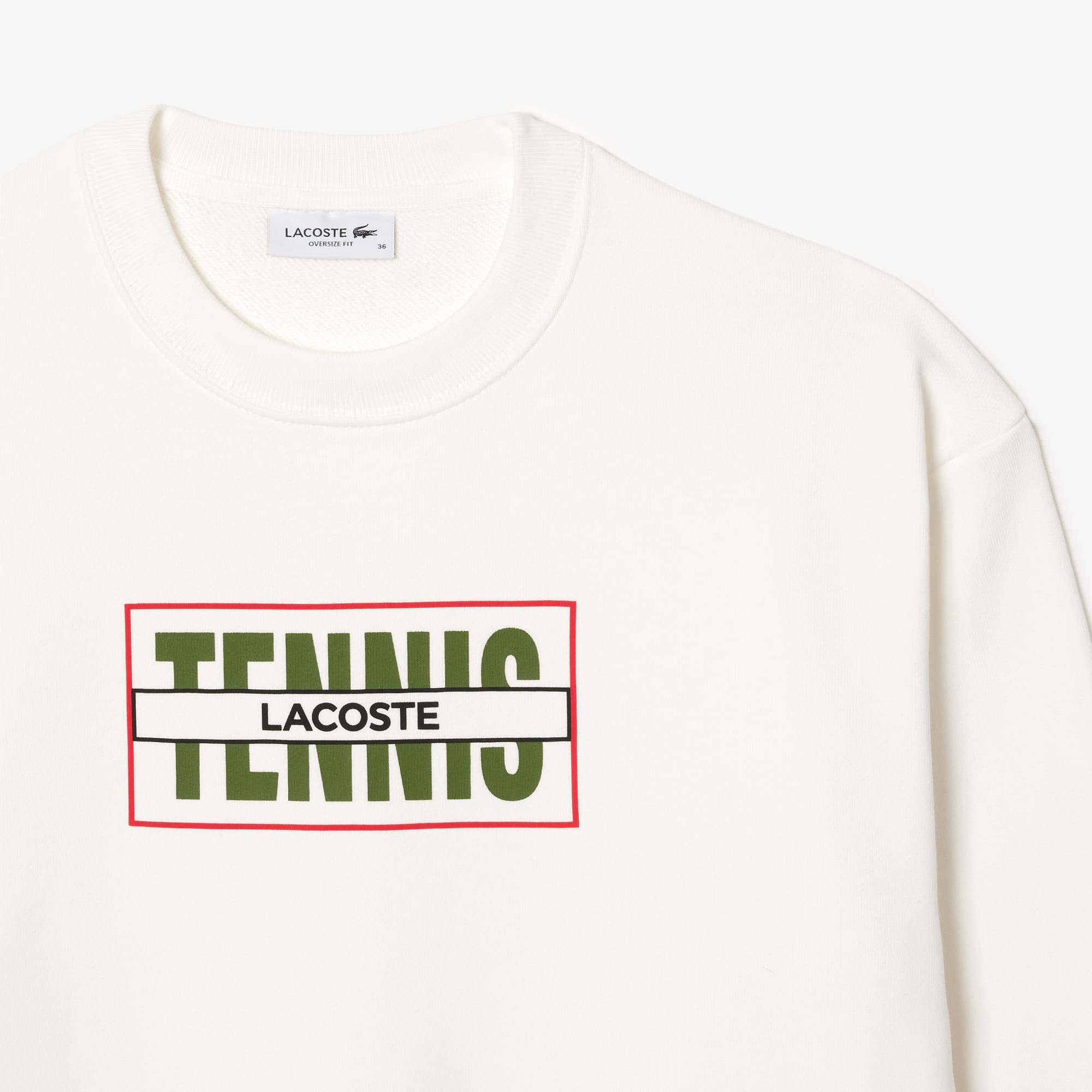 Sweatshirt Jogger oversize imprimé Tennis en molleton Sweatshirts - Blanc - Lacoste - Femme