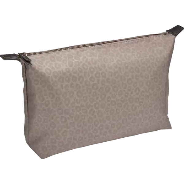 Kosmetiktasche taupe mit Leo Design