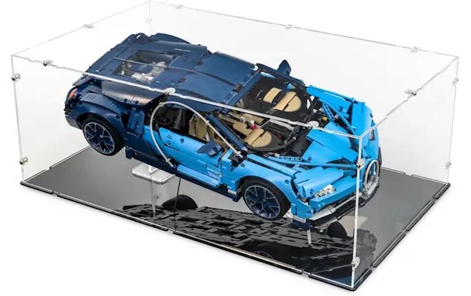 Baukasten Acryl-Display XL für LEGO 42083 Bugatti Chiron<br>Acry-Display-Box mit schwarzem Boden