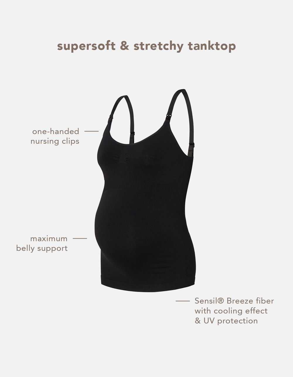 Noppies Maternity Voedingstop Evi Sensil Breeze - Black