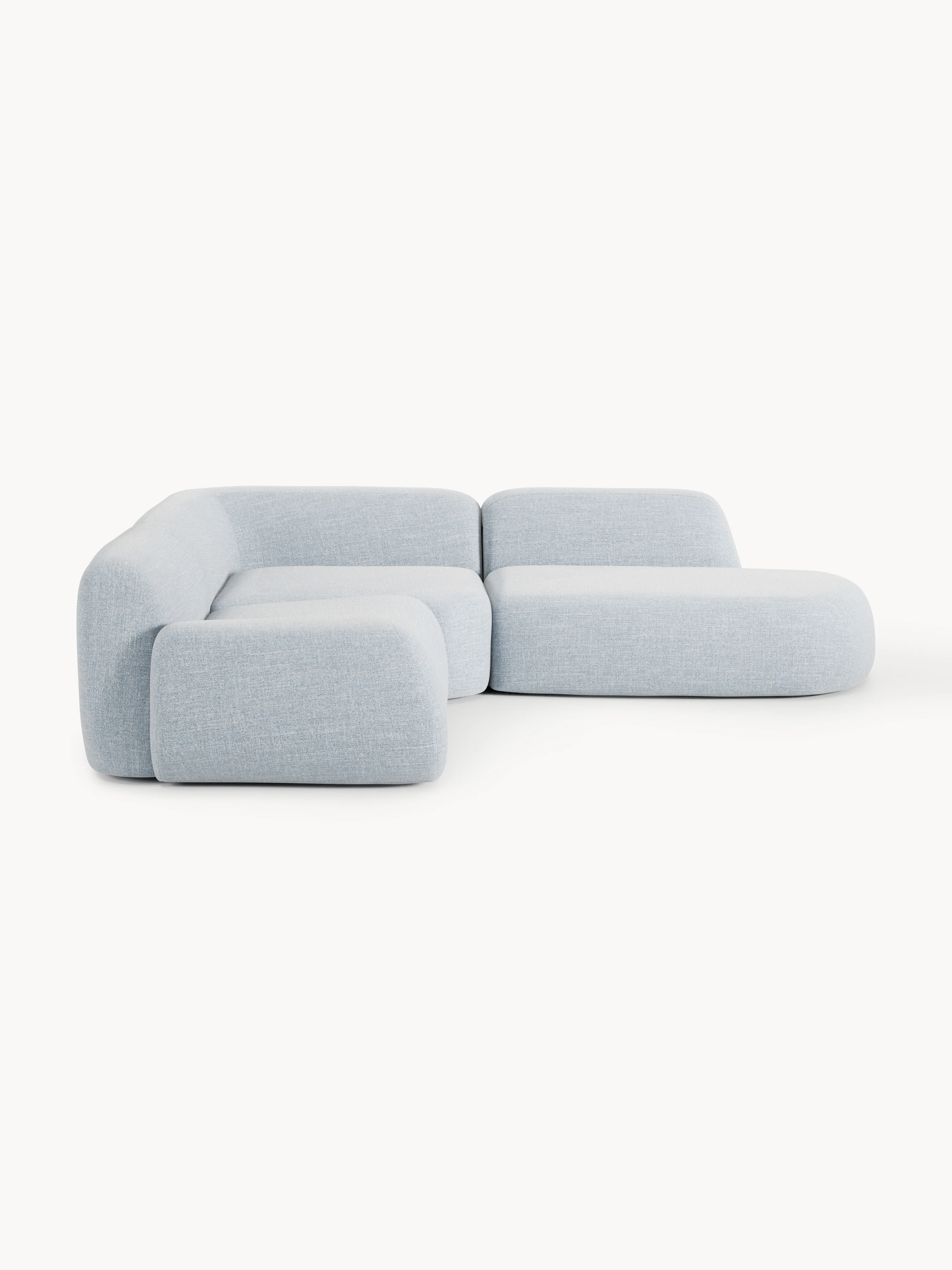 Modulaire bouclé hoekbank Wolke (4-zits) met chaise longue