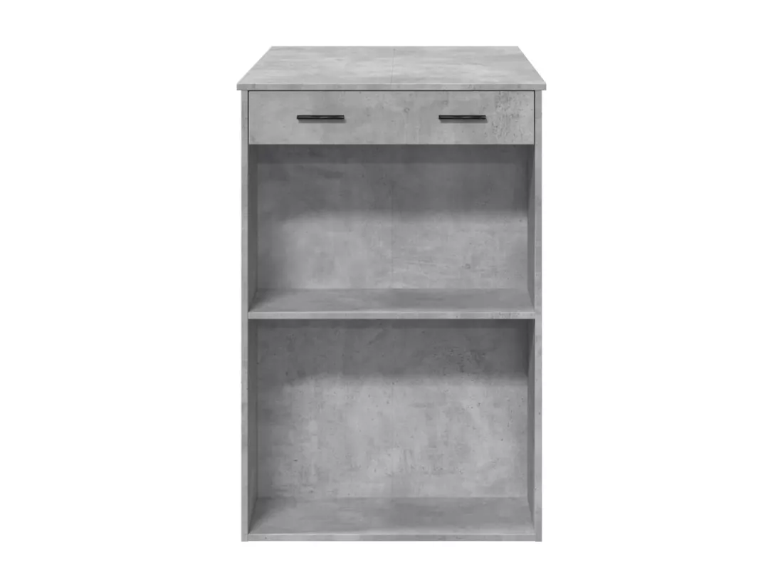 Table de bar gris béton 102x70x103,5 cm bois d'ingénierie