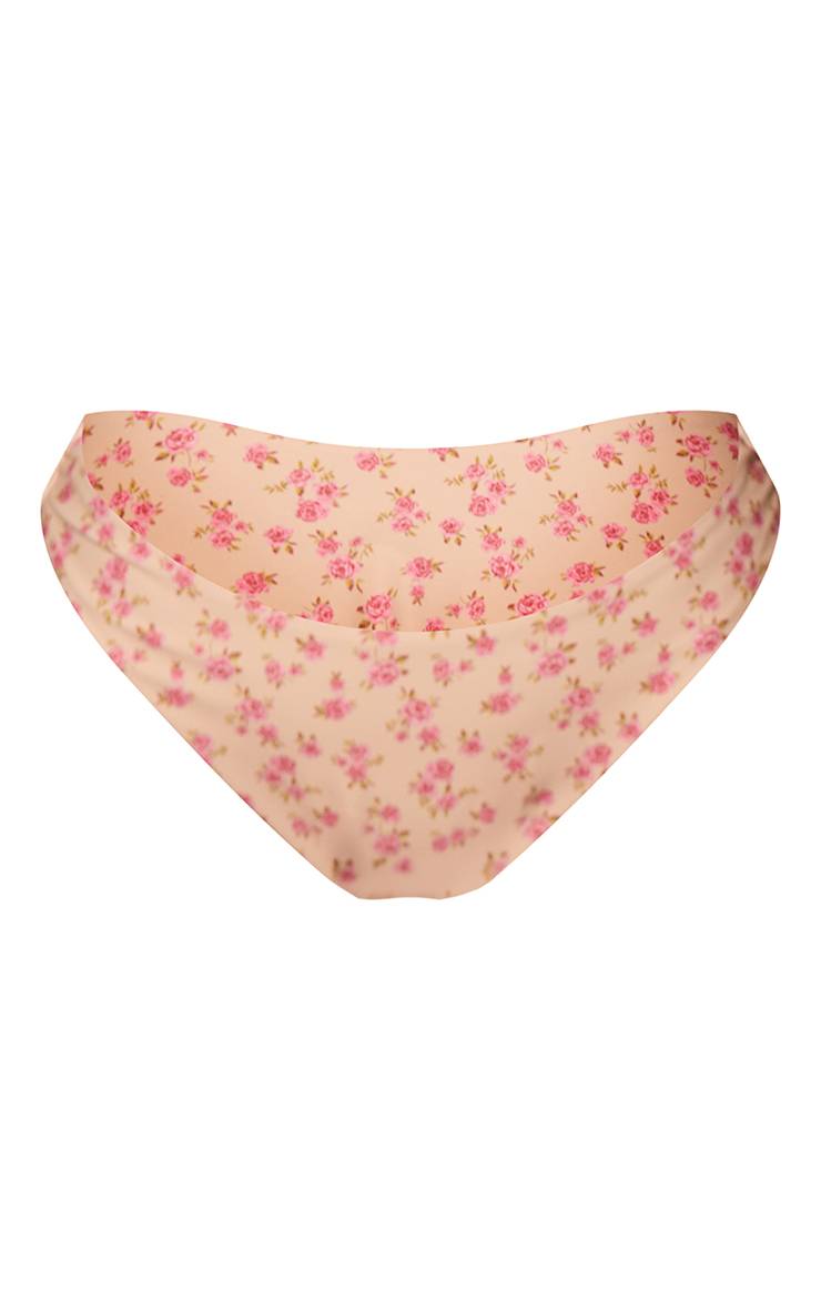 Citron Bas De Bikini Tanga À Imprimé Fleuri