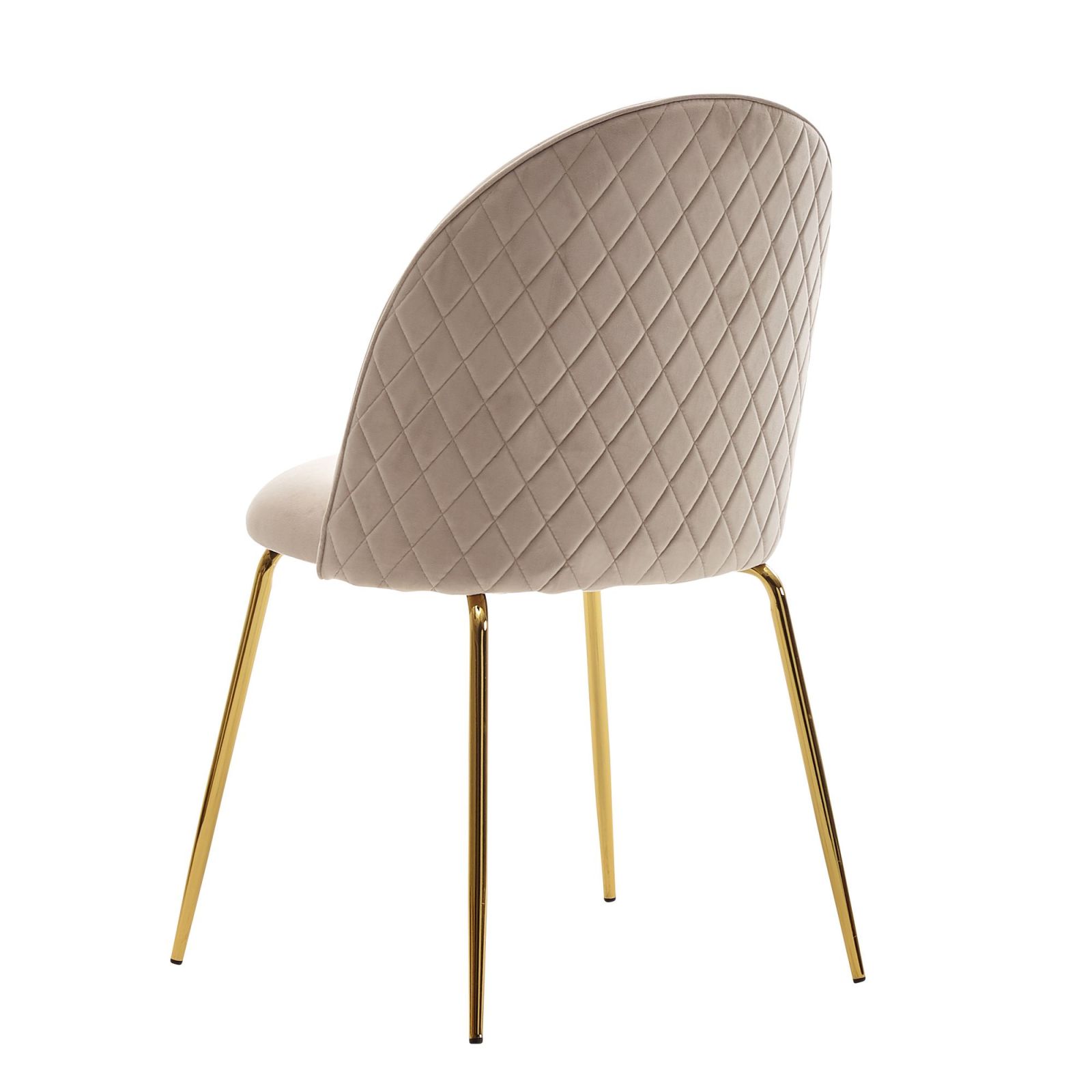 2er-Set Stühle - beige-gold - Samt