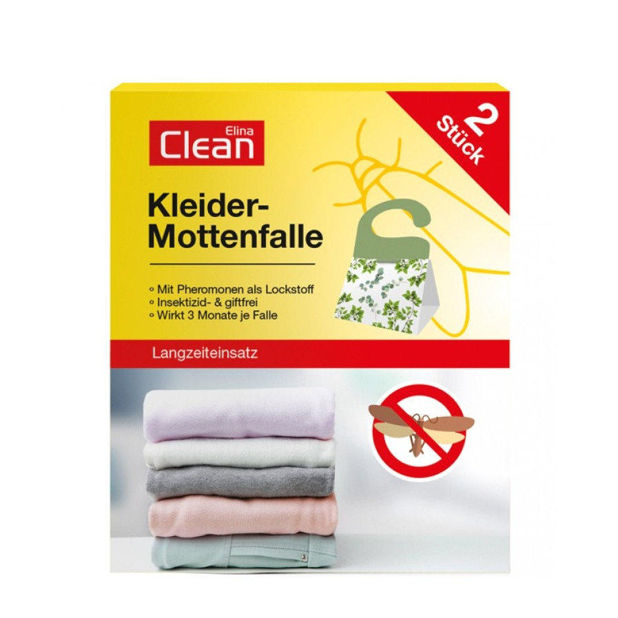 (2er Set) Kleider Mottenfalle Textil Schädlingsbekämpfung Klebe Falle Anti-Motten Aufsteller mit Lockstoff (19394)