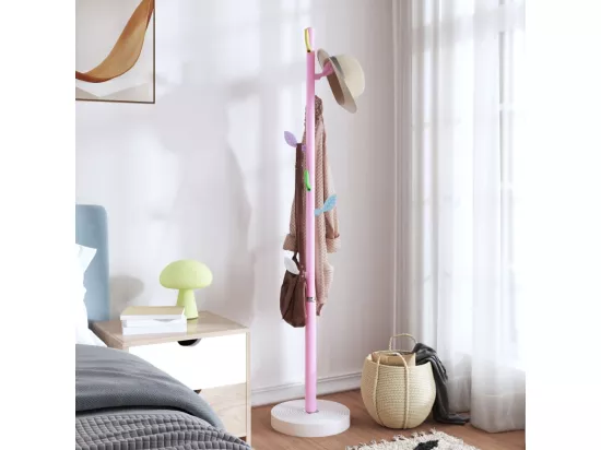 Porte-manteau rose 172 cm fer enduit de poudre