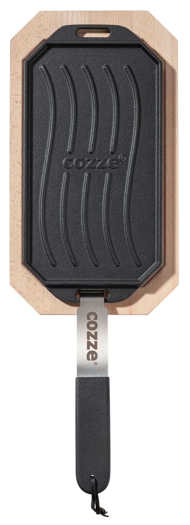 Cozze® vendbar støbejernspande med bordskåner 165 x 330 mm