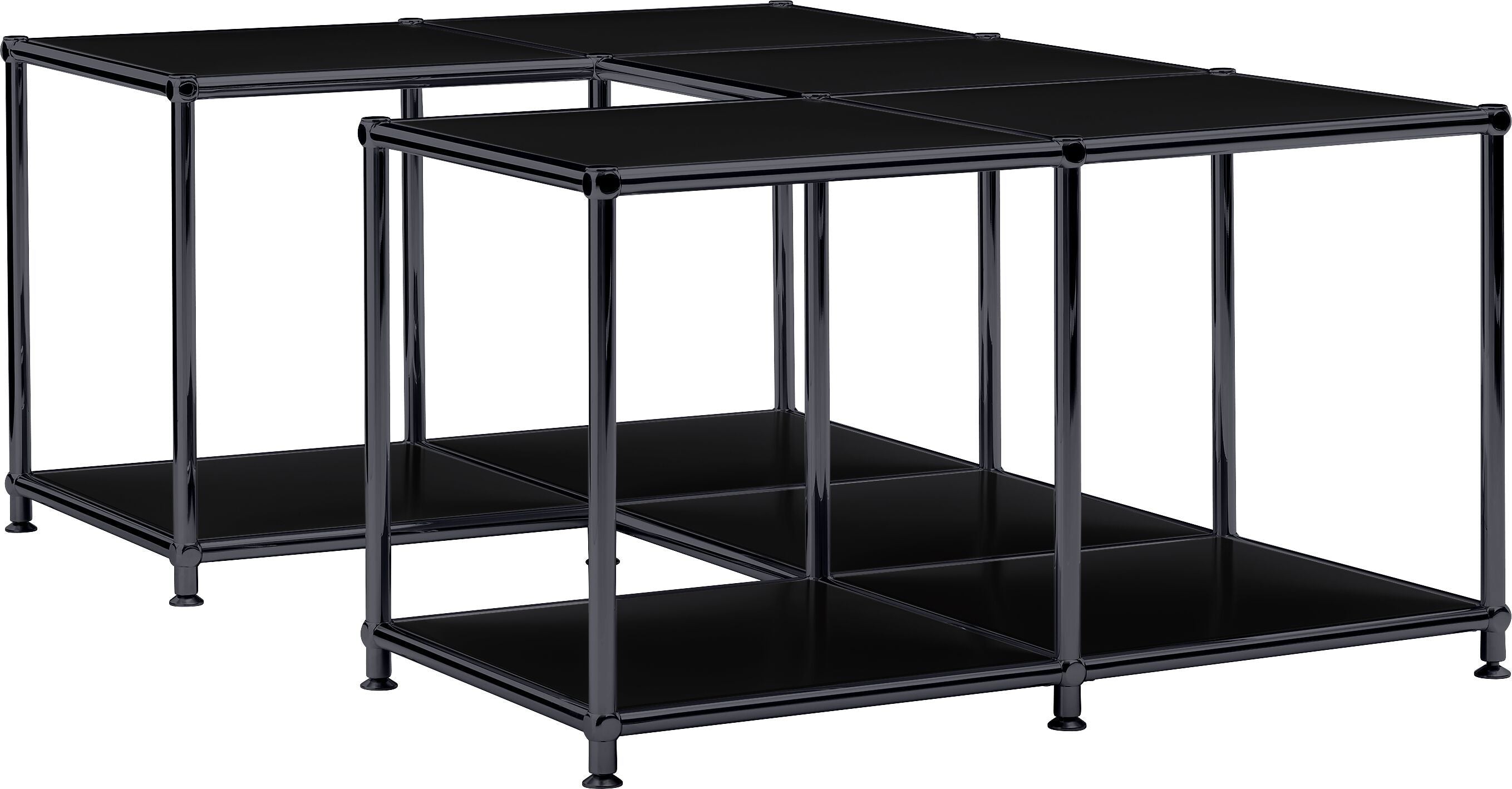 FLEXCUBE Salontisch - Schwarz / B: 114.5 cm x T: 77.5 cm x H: 42.5 cm