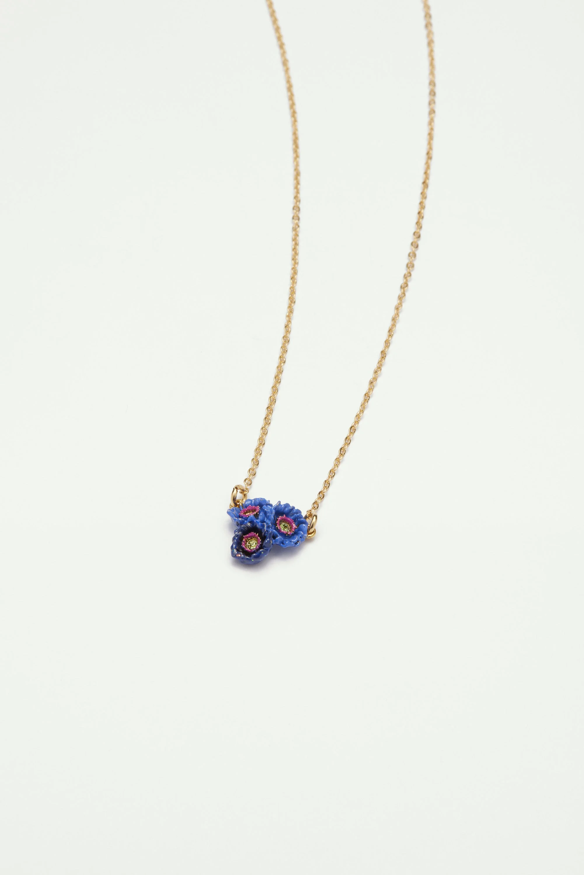 Collier pendentif fleur anémone | Multicolore