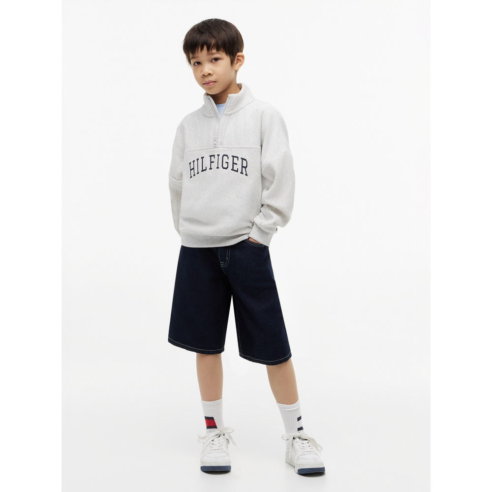 Køb Tommy Hilfiger Light Grey Heather Hilfiger Varsity Zip Sweatshirt