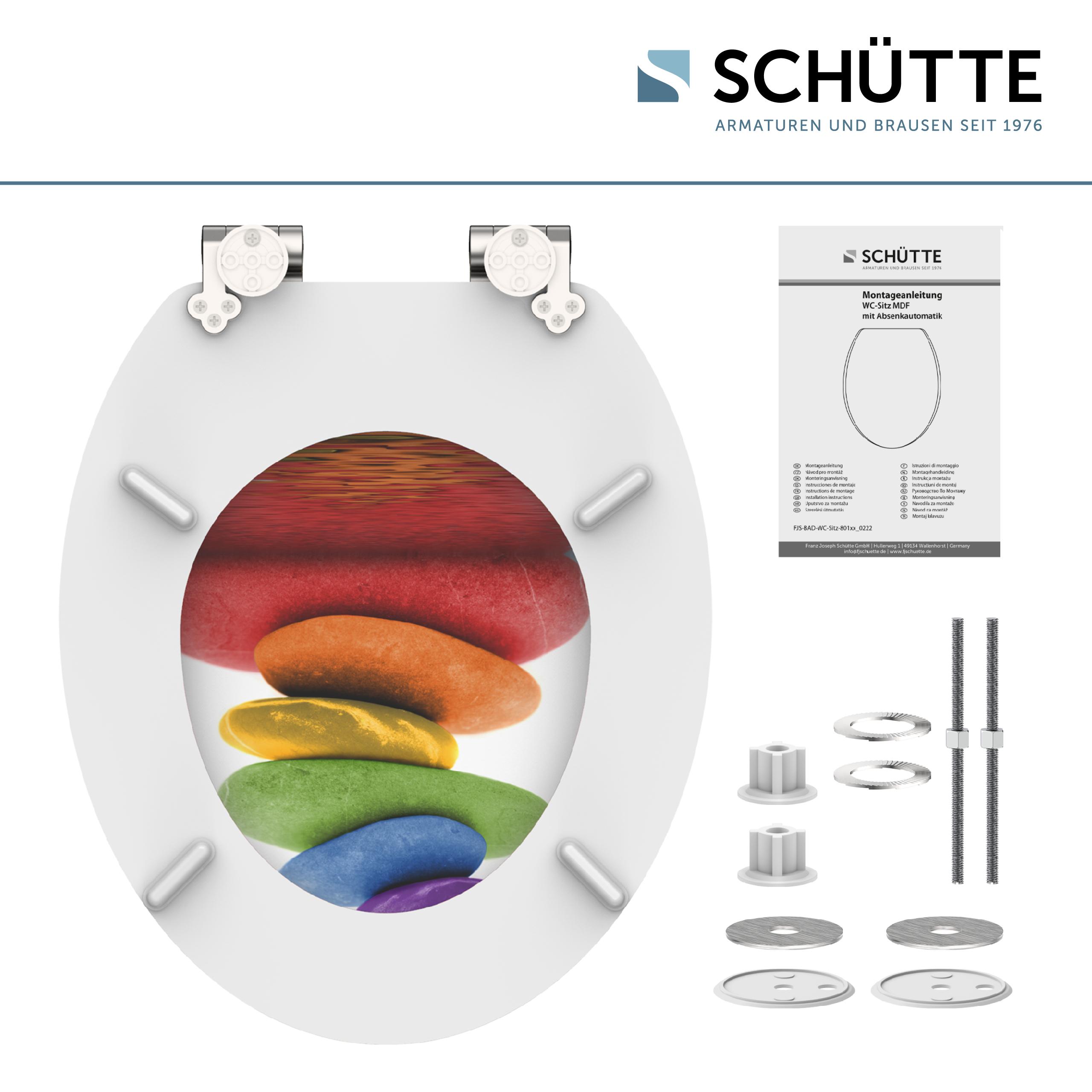 SCHÜTTE MDF WC-Sitz COLORFUL STONES, mit Absenkautomatik