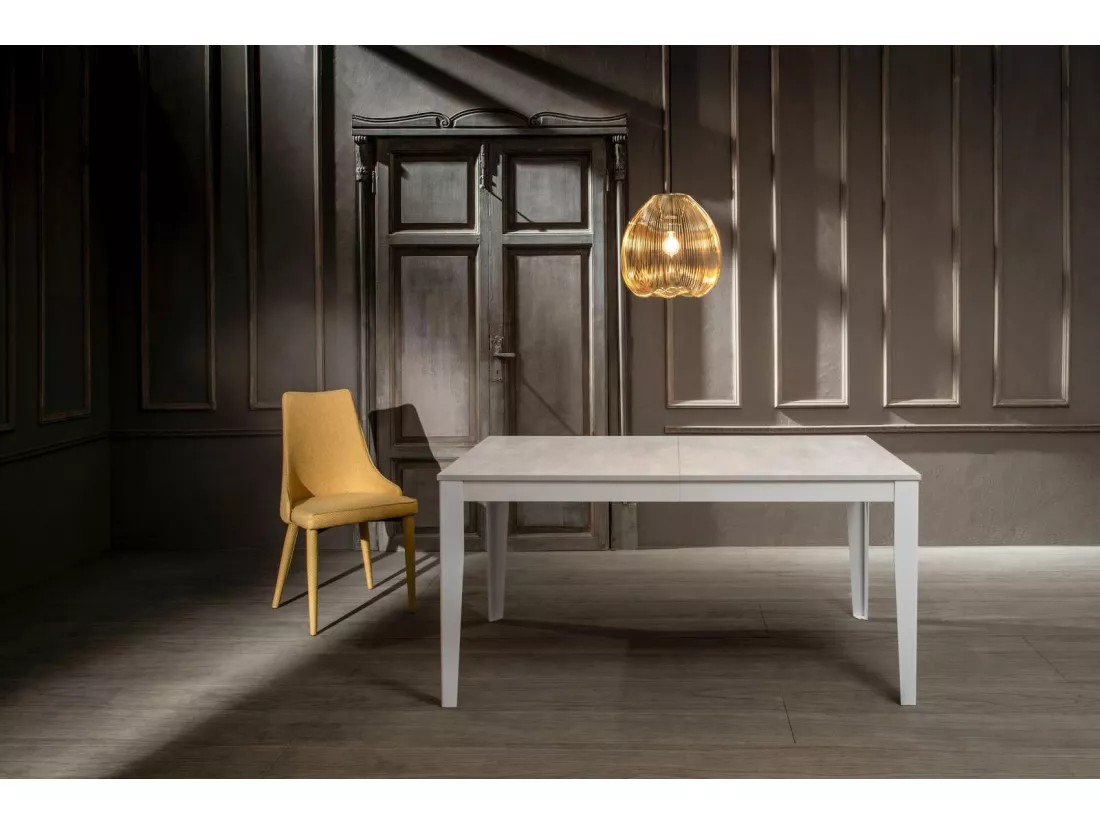 Big Table extensible (156/316 x 90 cm) en Mélamine Blanc