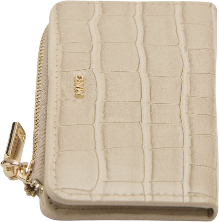 MANGO Animal print effect wallet Light beige