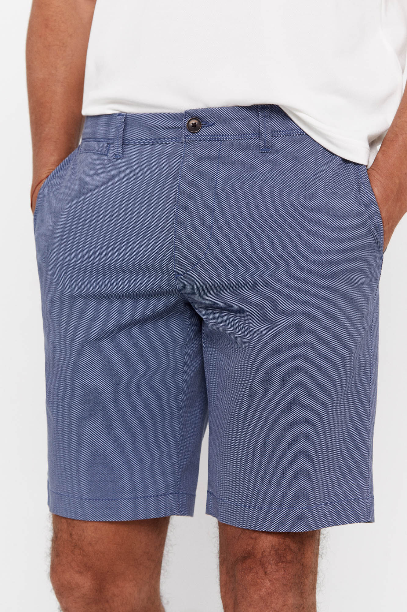 Bermuda chino estampada - Azul marinho