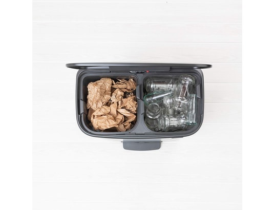 BRABANTIA - Poubelle à pédale Bo Pedal Bin, 2 x 30L - Noire