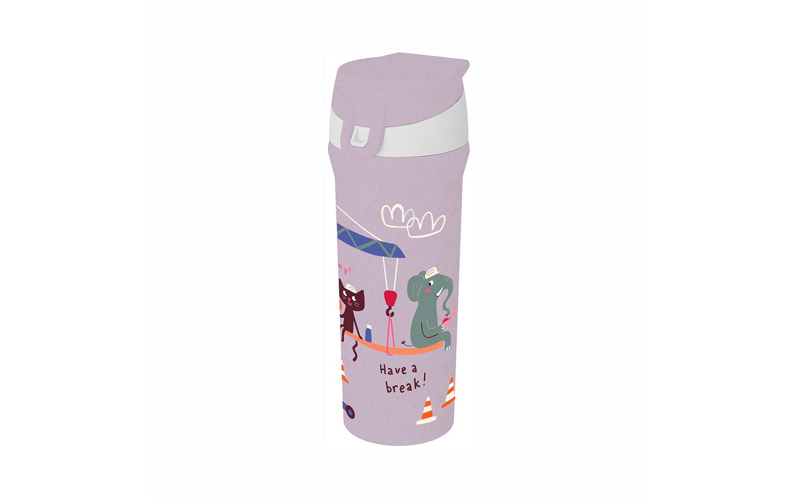 Koziol Stan Trinkflasche 425 ml organic grey trucks
