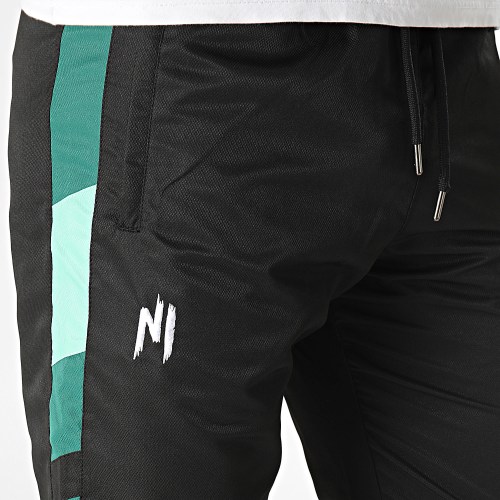 Pantalon Jogging A Bandes Uzi Noir Vert
