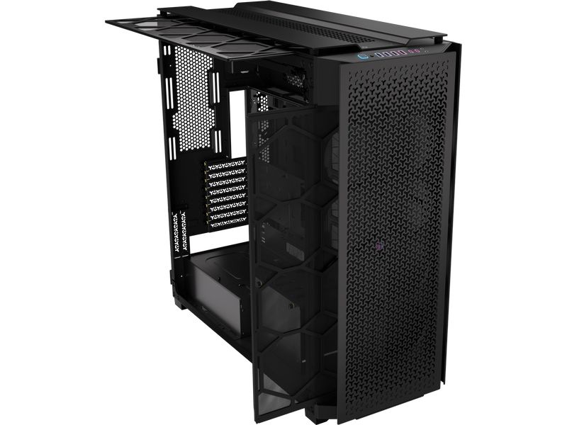 Corsair PC-Gehäuse 9000D  RGB Airflow Schwarz Big-Tower-PC-Gehäuse mit Sichtfenster