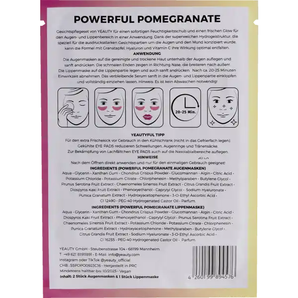 Eye & Lip Mask Super Set Powerful Pomegranate
