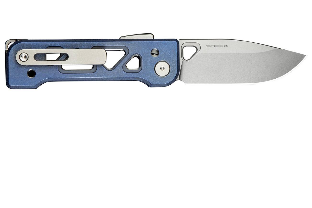 WE Knife Tyro WE24001-4 Stonewashed CPM 20CV, Blue Titanium, Snecx Tan design, zakmes