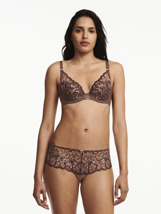 Chantelle Fleurs Plunge T-Shirt Bra Dyreprint
