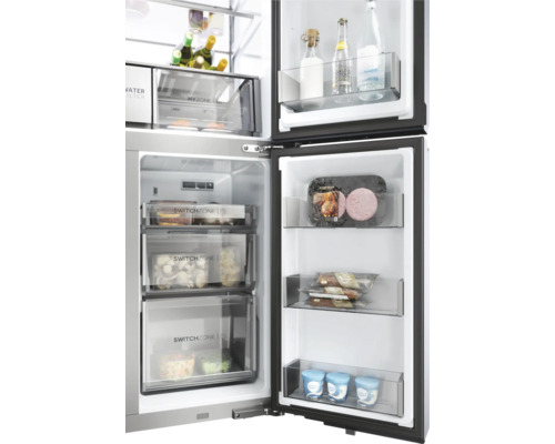 HAIER HCR7918EIMB Multi Door koel-vriescombinatie, BxHxD 90,5 x 177,75 x 73,8 cm, koelvak 323 l, vriesvak 278 l, zwart
