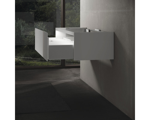 KEUCO Edition 11 wastafelmeubel, BxHxD 140 x 35 x 53,5 cm, glanzend wit front met verlichting, 31361300100