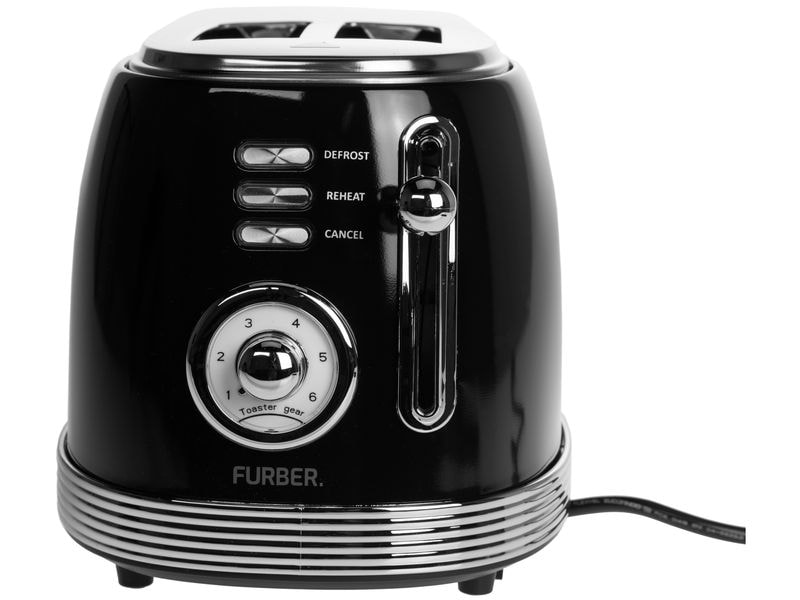 FURBER Toaster Brando Schwarz glanz Gleichzeitiges Rösten von 2 Toastscheiben