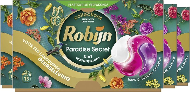 Robijn Collections 3 in 1 Wascapsules Color Paradise Secret 4 x 15 wasbeurten