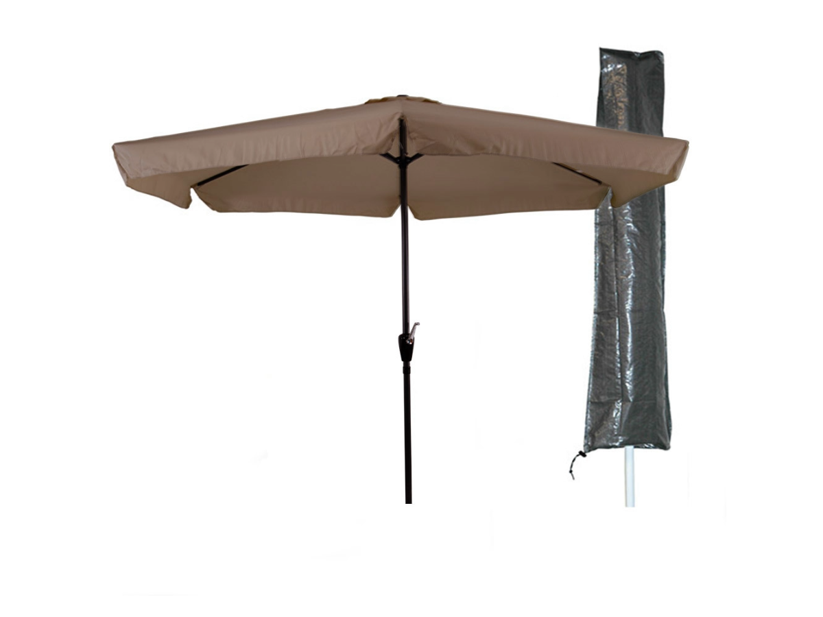 CUHOC Ø3m parasol ecru met Basic parasolhoes