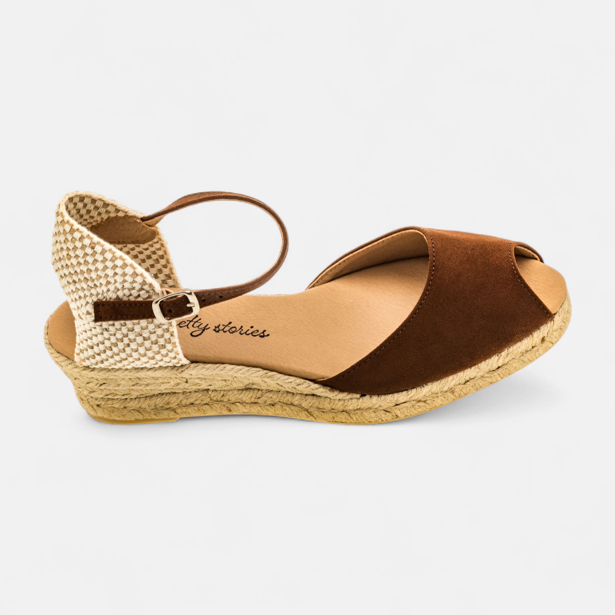 Espadrilles à talon compensé Femme marron