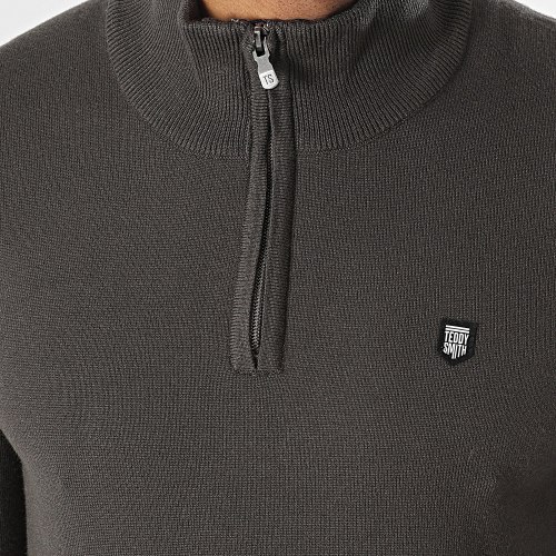 Pull Col Zippé Marty 2 Vert Kaki