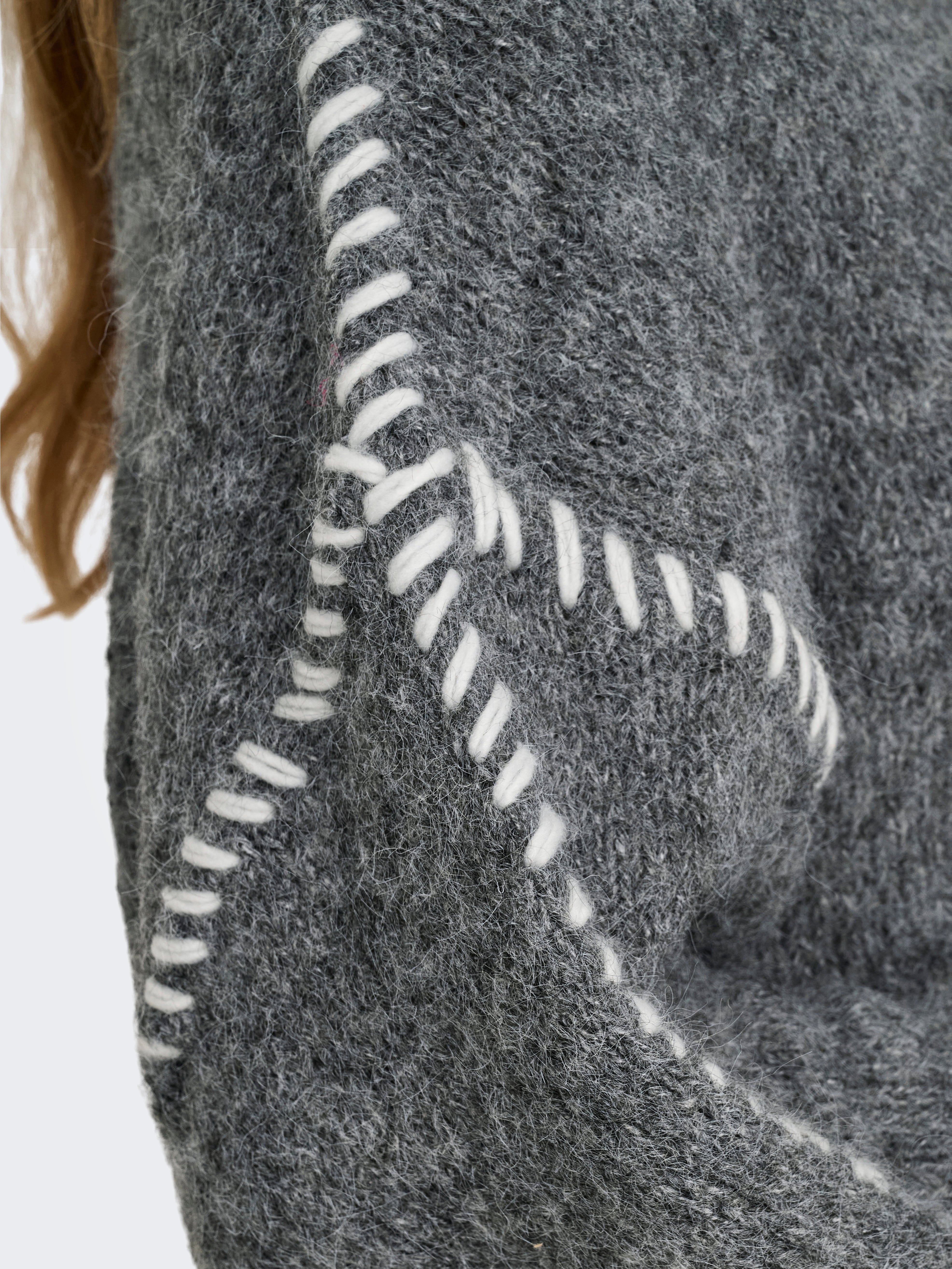 JDYZOEY Strickpullover Dark Grey Melange