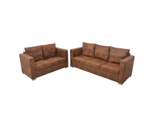 VIDAXL - Ensemble de canapés 2 pcs cuir daim artificiel