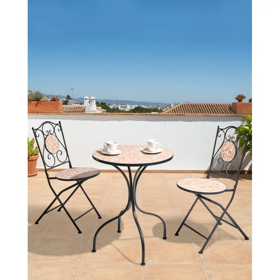 ADRANO - Set van 2 tuinstoelen - Zwart - IJzer