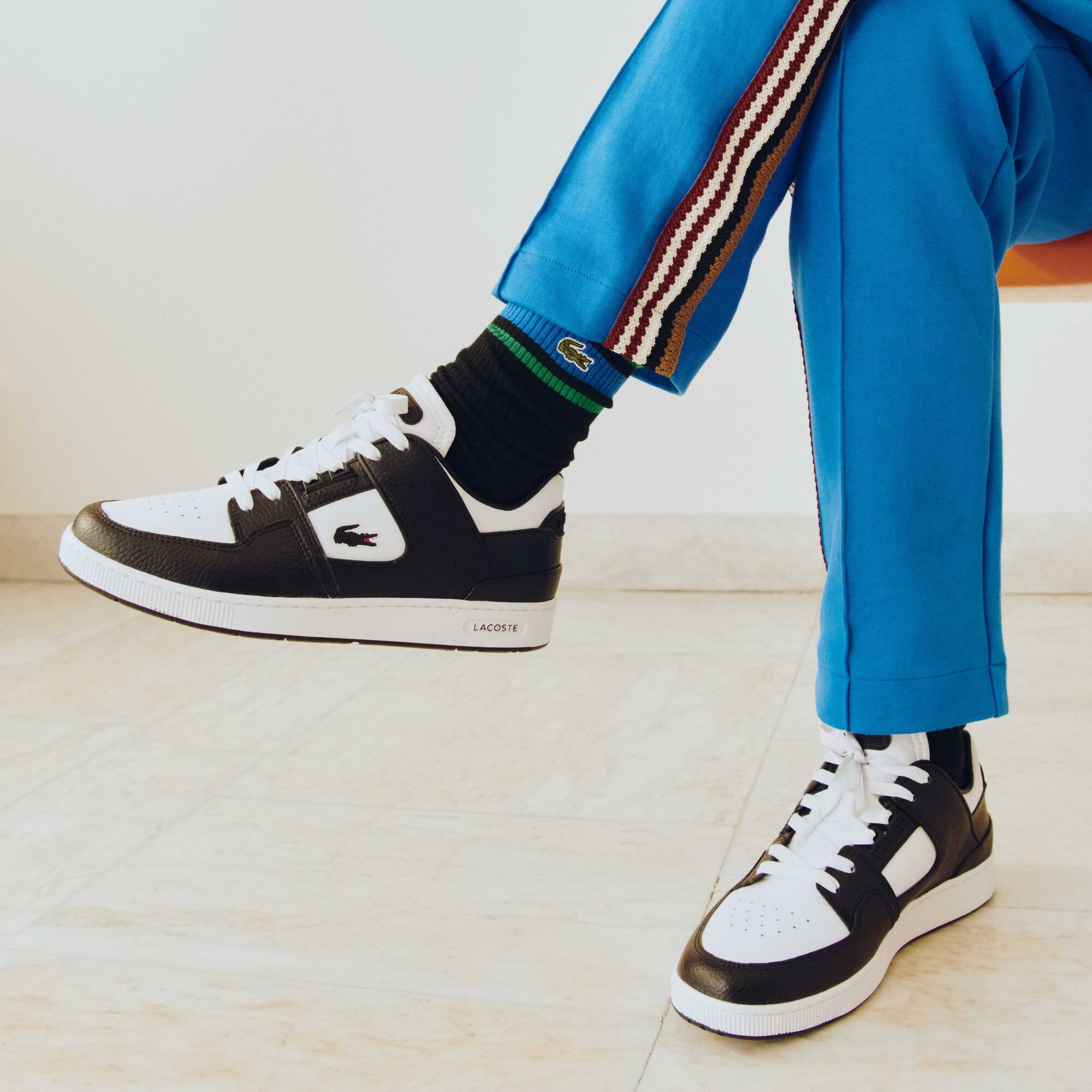 Sneakers Court Cage homme en cuir tons contrastés Sneakers - Blanc - Lacoste - Homme