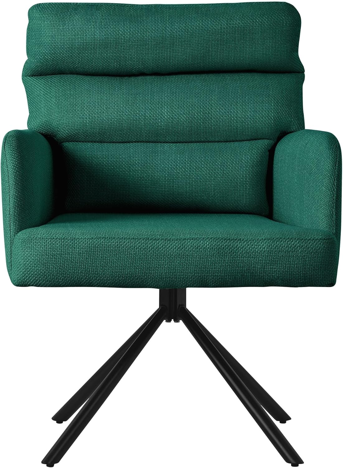ML-Design Esszimmerstühle drehbar 6er Set Dunkelgrün, Wohnzimmerstühle mit Arm- und Rückenlehne, Drehstühle Auto-Position, Polsterstühle mit Polyesterbezug & Rückenkissen, Küchenstühle mit Metallbeine