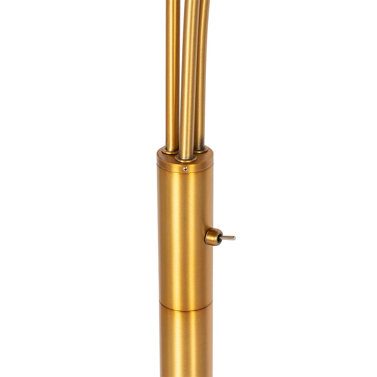 Booglamp brons met marmer en amber glas 3-lichts - Nina