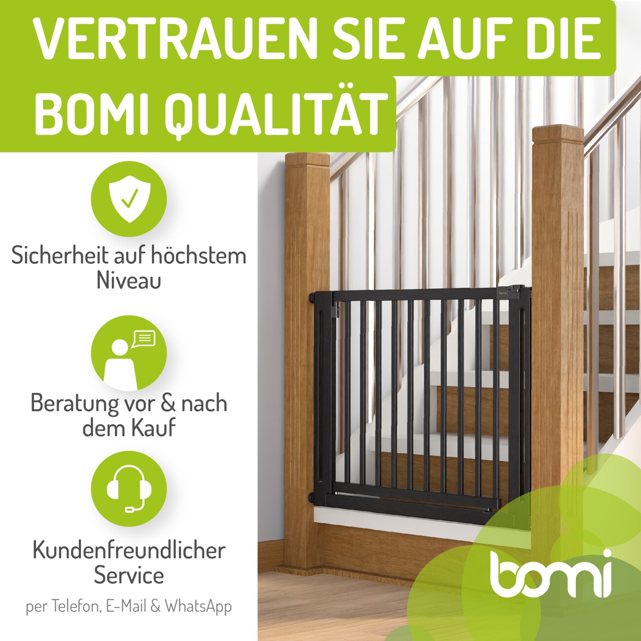 bomi Türschutzgitter Miko 63-111 cm Schwarz S