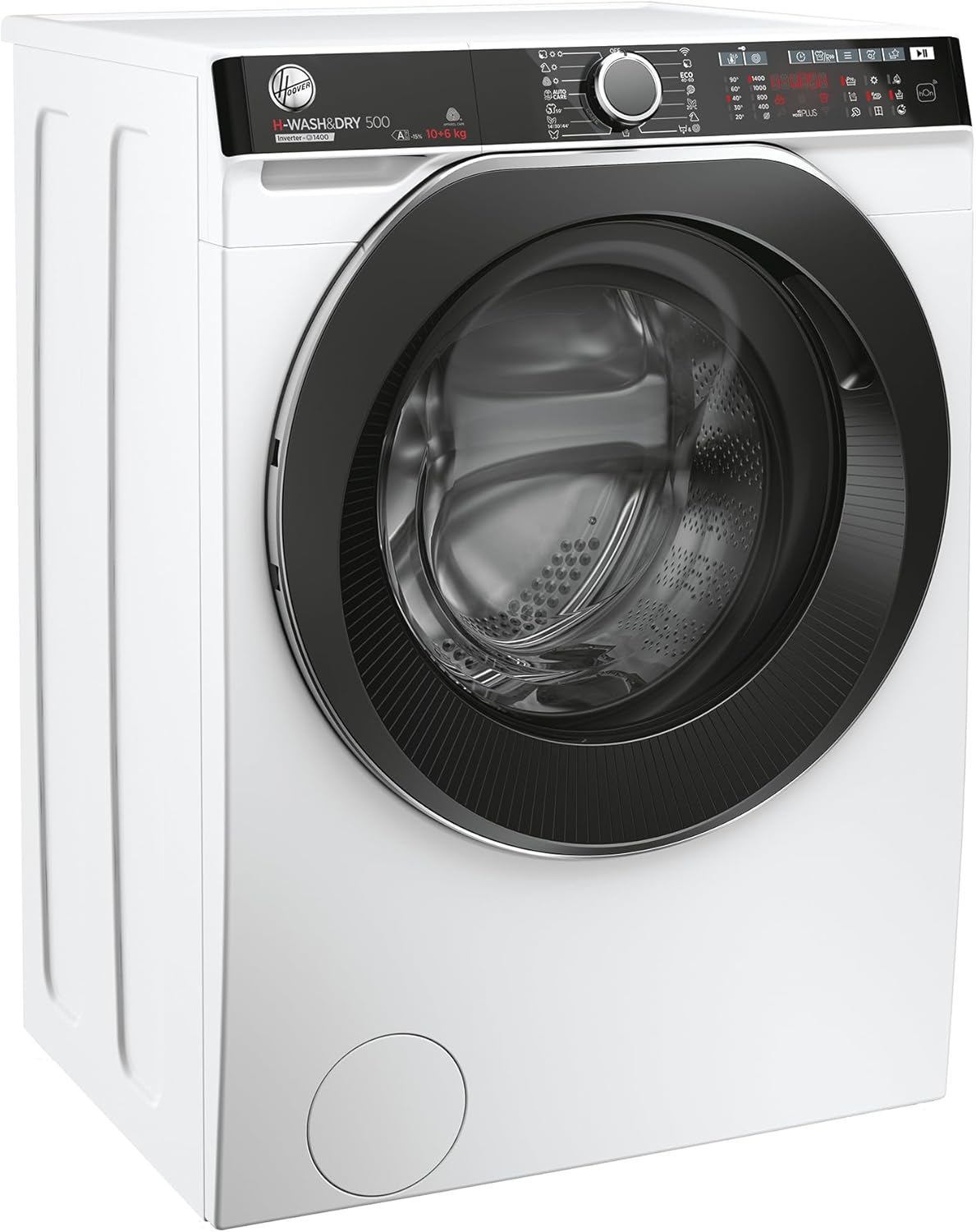 Hoover HDP4106AMBC7/1-S Waschtrockner, Active Steam - Dampffunktion, Smarte Bedienung mit WiFi & Bluetooth (hOn-App), 10 kg waschen - 6 kg trocknen, 1400 U/min., Weiß