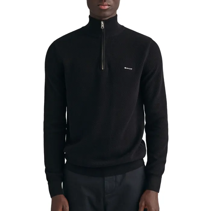 Gant Pique Half Zip Sweater Heren