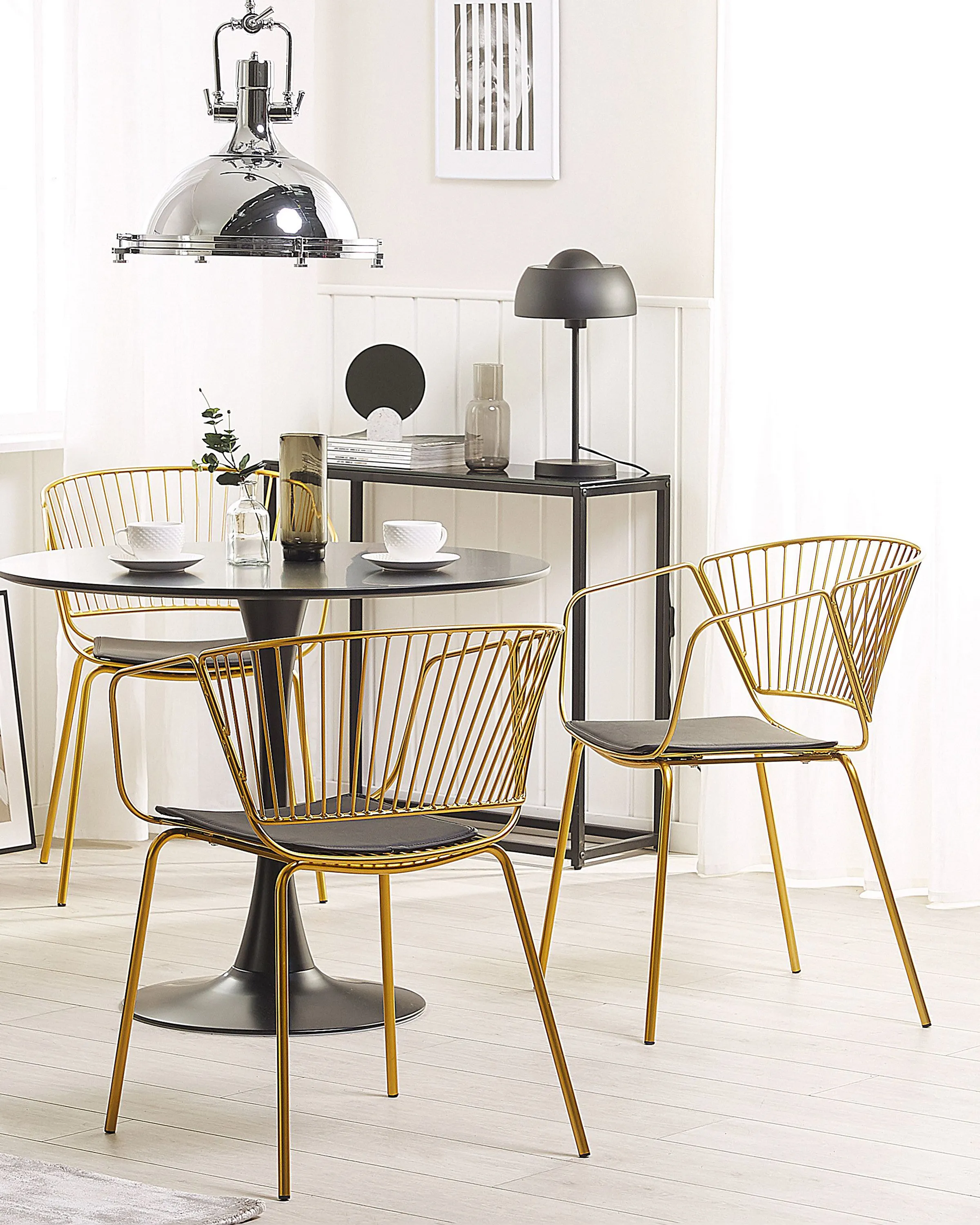 Set van 2 eetkamerstoelen RIGBY Metaal Goud