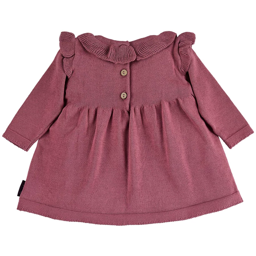 Sterntaler GOTS Strick-Kleid Lochmuster Herz rosa