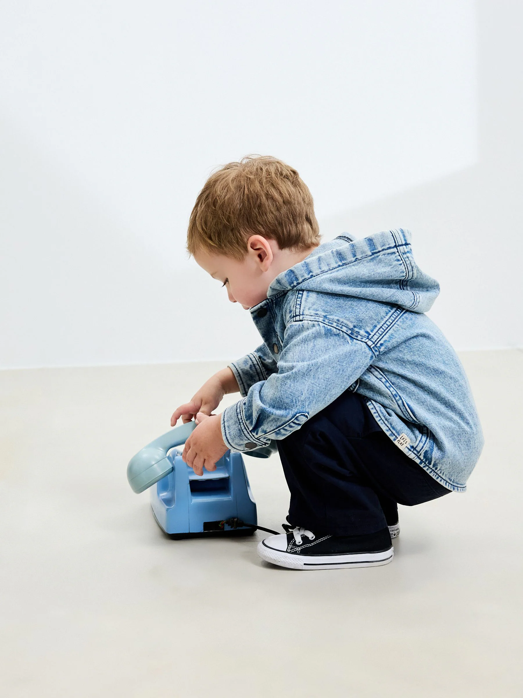 Normaal blauw - Denim overhemd met capuchon (3mnd -7jr)