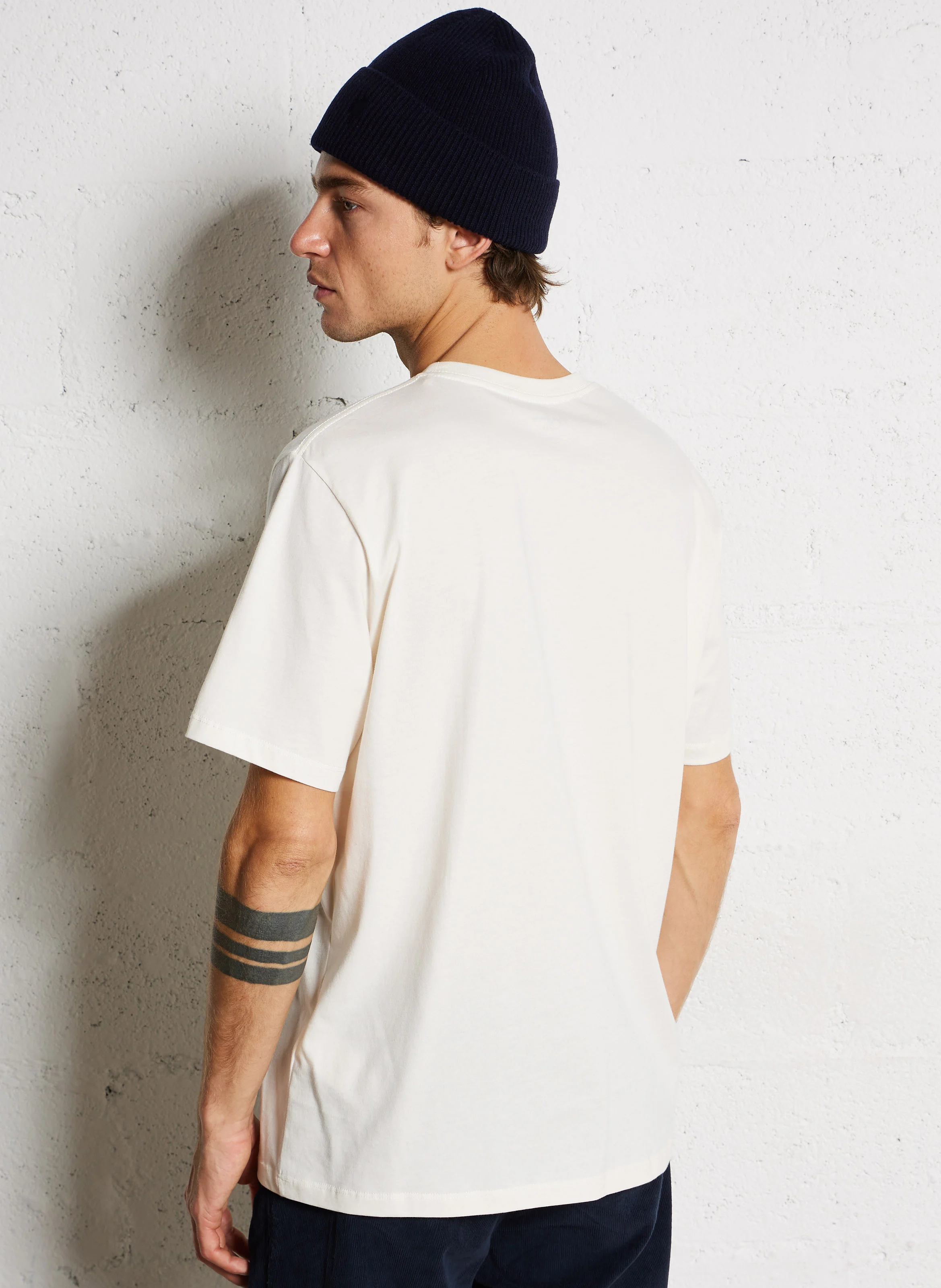 Tee-shirt col rond sérigraphié en coton | Blanc