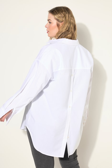 Bluse, oversized, Rücken-Knopfleiste, Langarm