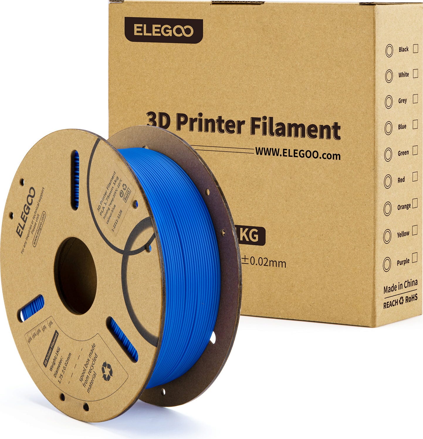 Elegoo  PLA Dunkelblau, 1,75 mm / 1000 g    Anfängerfreundliches PLA in Dunkelblau